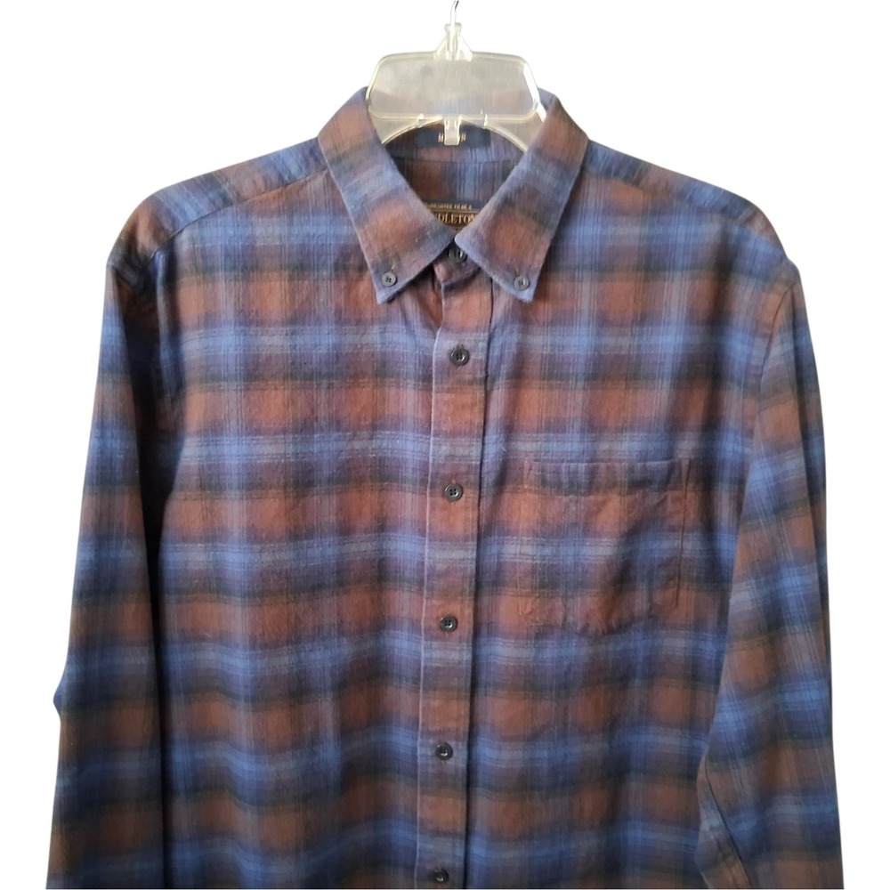 Pendleton Mason Men's Medium Plaid Brushed Cotton Flannel Long Sleeve Shirt
